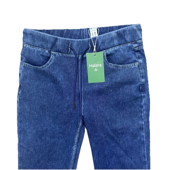 New Halara Medium Wash Flared Stretch Jeans SZ S Womens Comfort Lounge - Picture 2 of 6